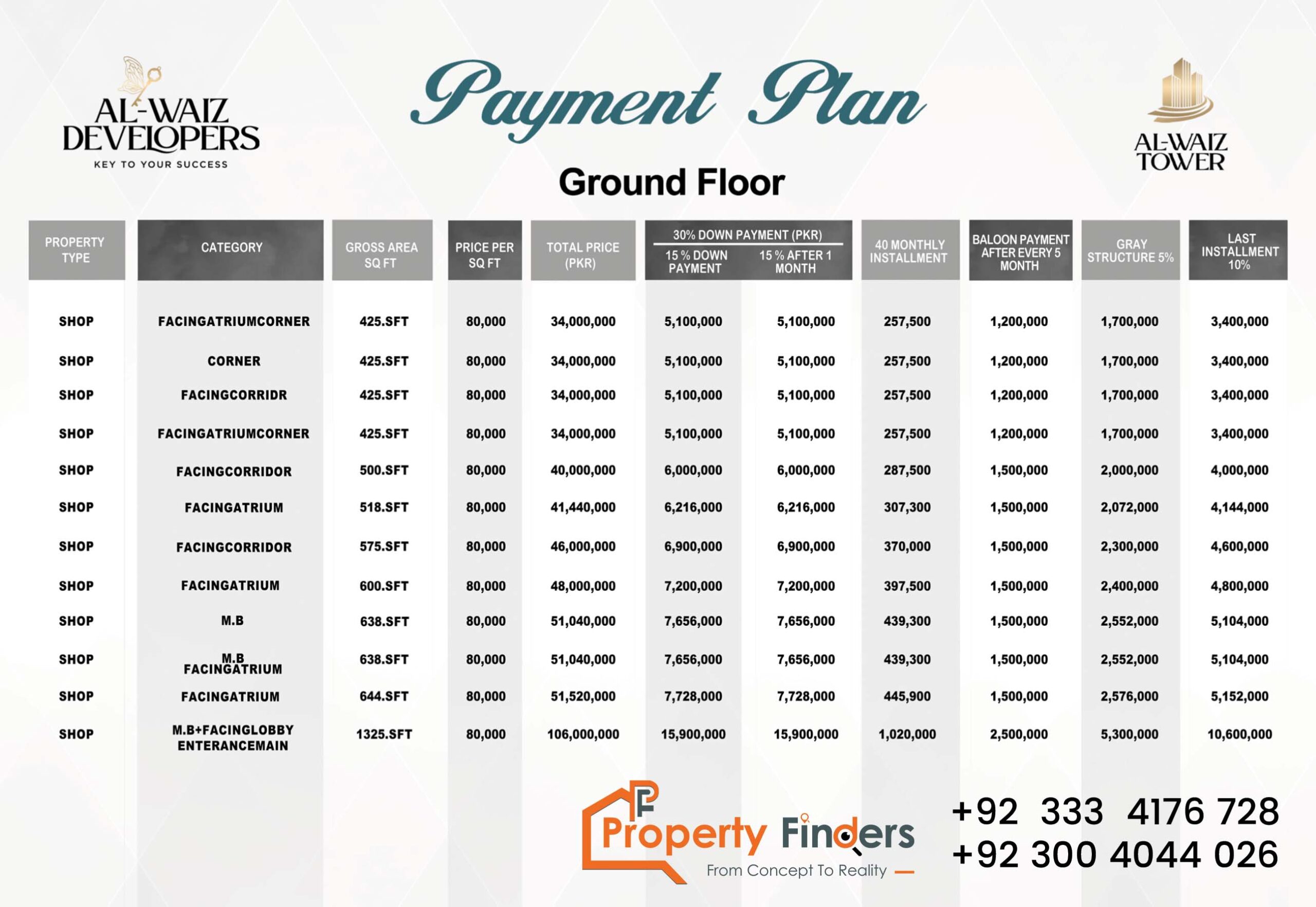 Al Waiz Tower Power Deal: Get 40% Off Your Dream Apartment 11 Al Waiz-Tower Ground Floor Payment